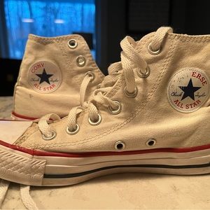Converse high tops ivory size 5 us w/ 3 us men